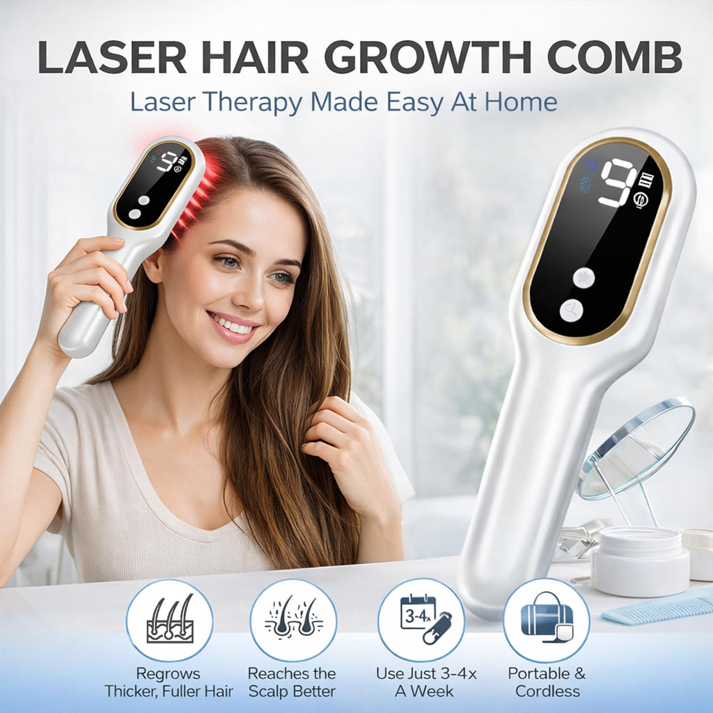 Obiredk Laser Hair Growth Comb - White | At-Home LLLT for Hair Growth