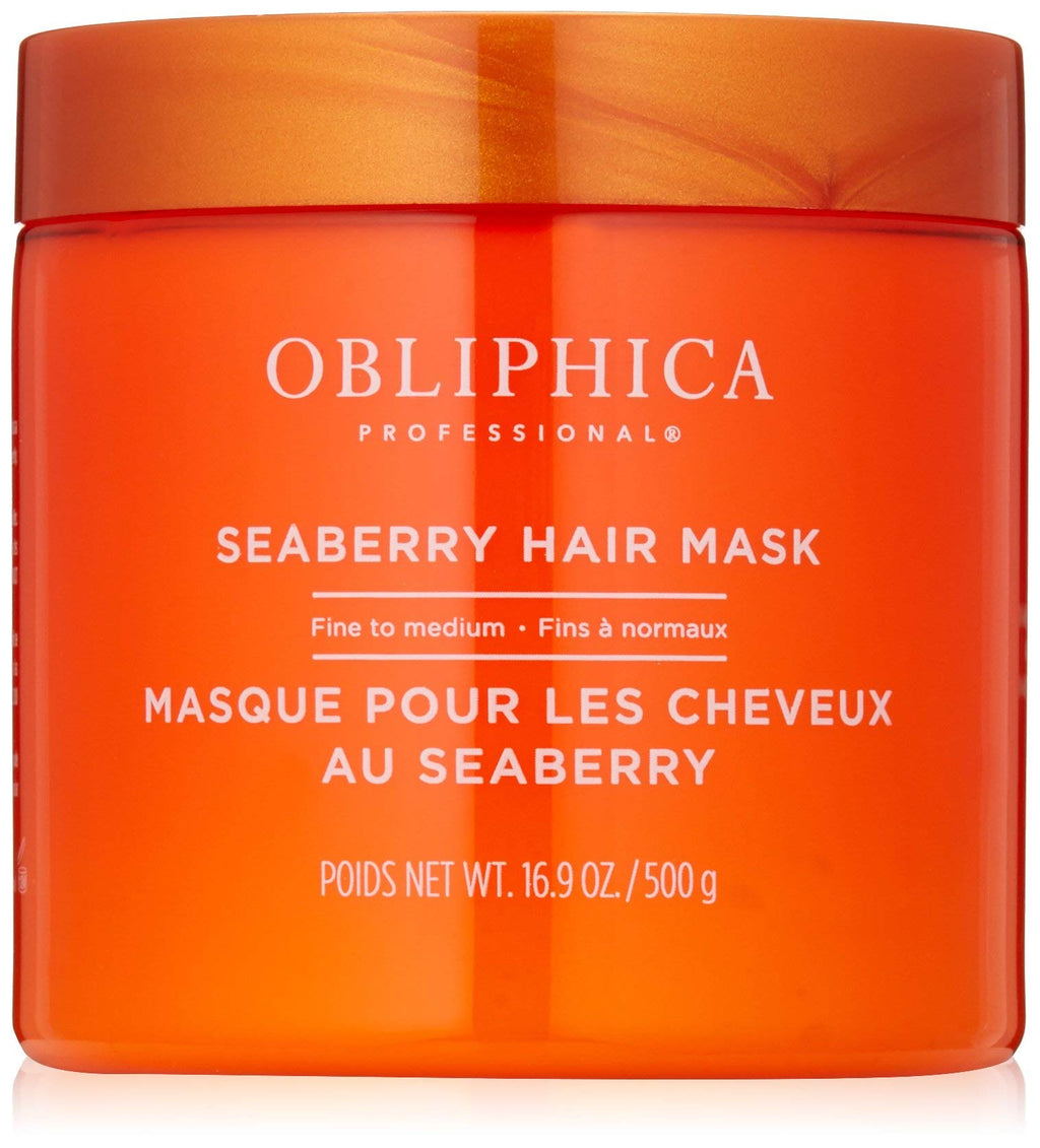 Obliphica Professional Seaberry Hair Mask - Deep Conditioning for Dry, Damaged & Color-Treated Hair | 16.9 oz