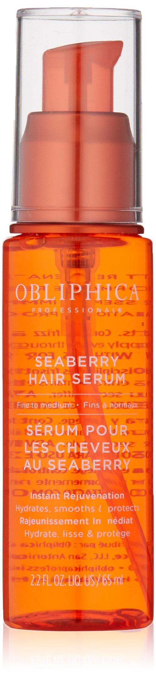 Obliphica Seaberry Leave-In Hair Serum for Fine & Medium Hair | Frizz Control & Nourishment - 2.2 fl oz