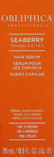 Obliphica Professional Seaberry Leave-In Serum for Fine & Medium Hair – Nourishes, Frizz Control