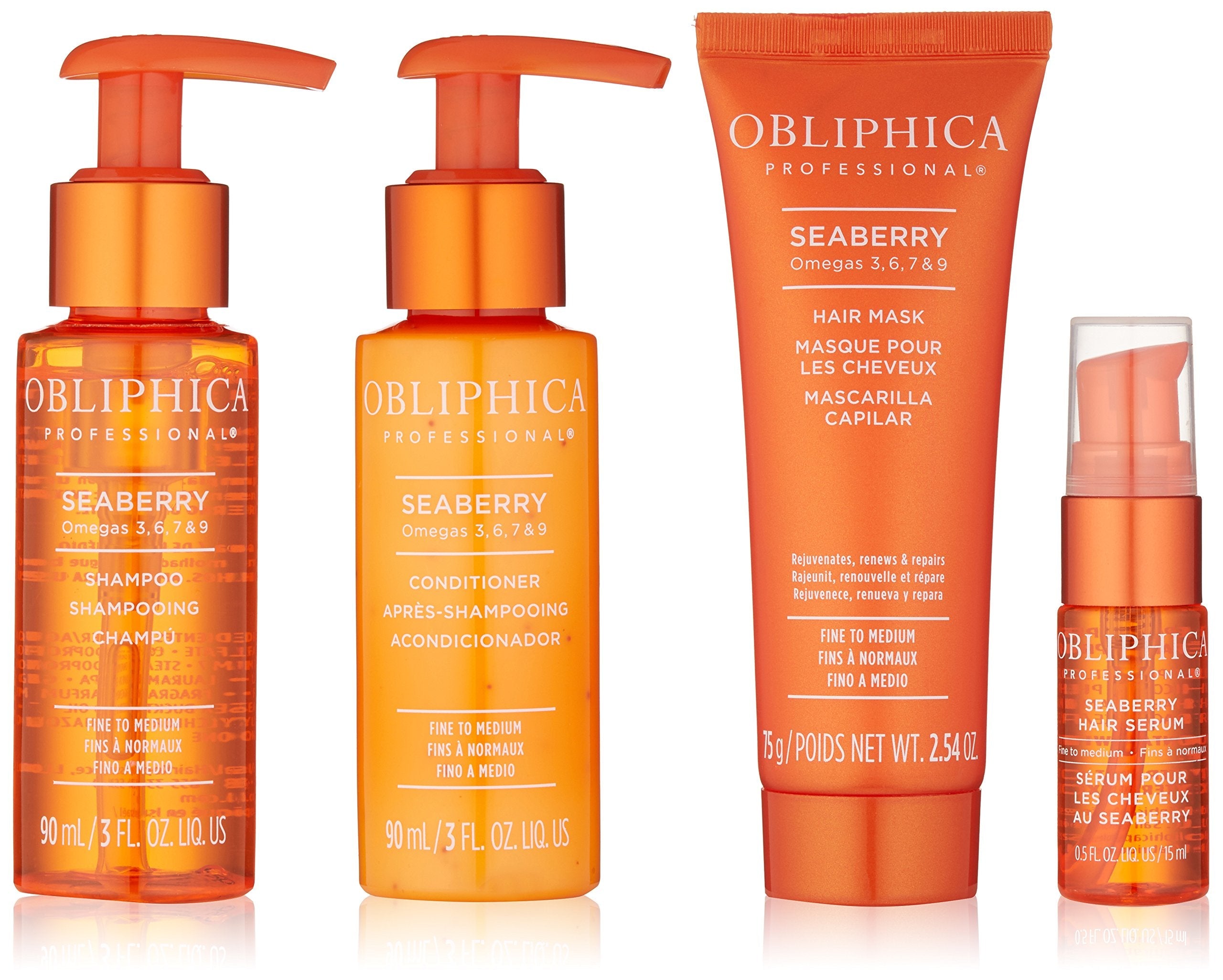 Obliphica Professional Seaberry Travel Kit — Fine to Medium Hair, On-the-Go Frizz Control