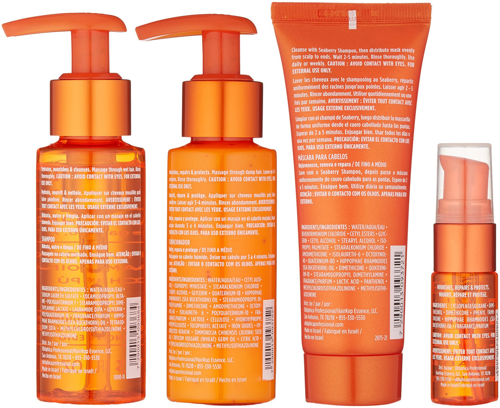 Obliphica Professional Seaberry Travel Kit — Fine to Medium Hair, On-the-Go Frizz Control