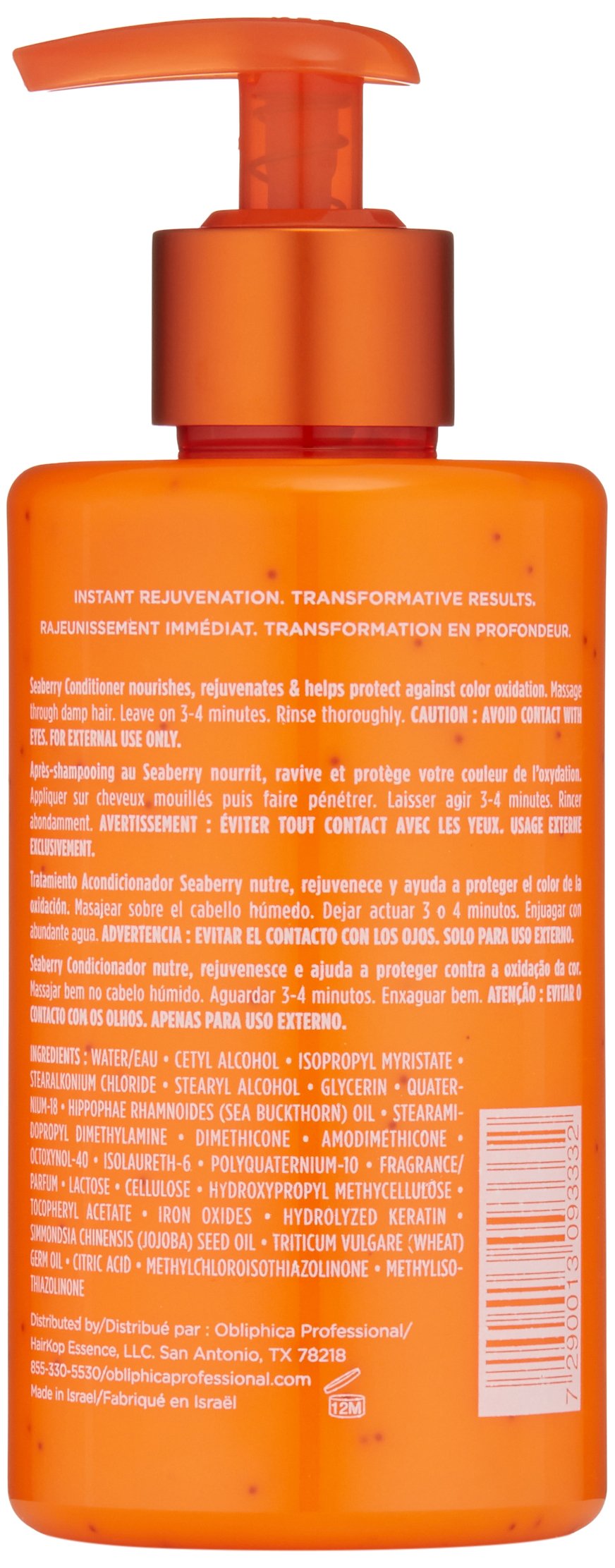Obliphica Seaberry Conditioner for Fine & Medium Hair – Frizz-Free Nourishment & Strength | 10 oz