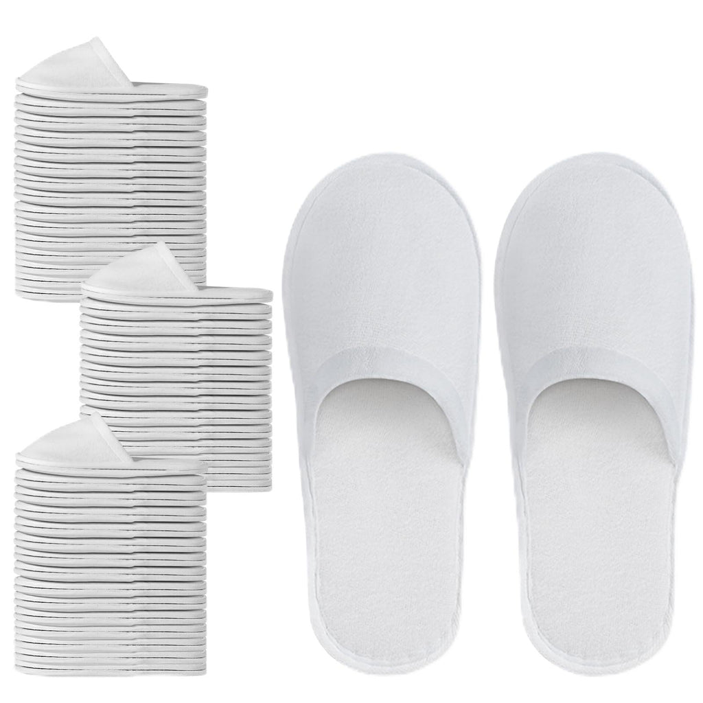 OBMMIRAO 44-Pairs White Disposable Slippers – 6mm EVA Non-Slip, US Size 10/11