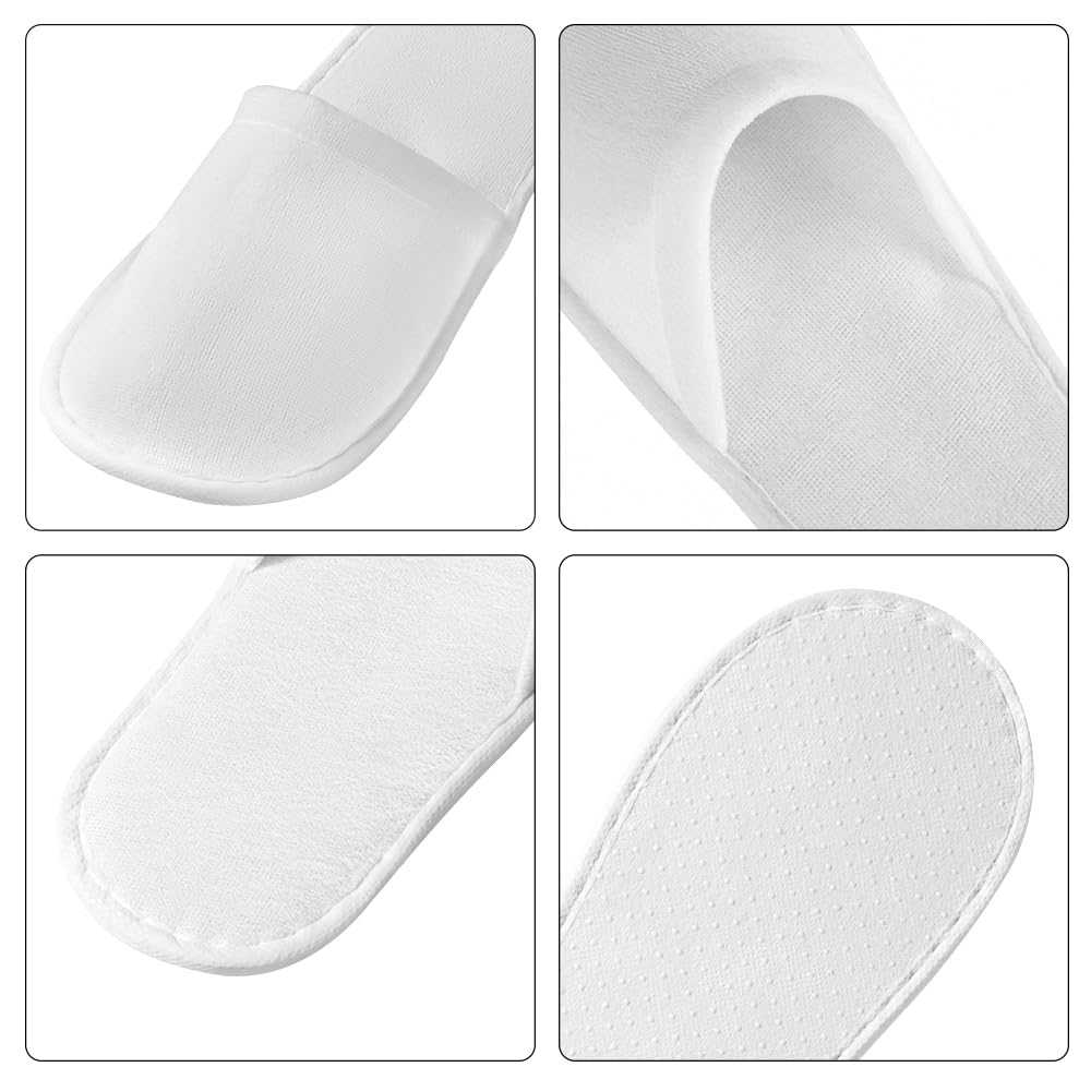 OBMMIRAO 44-Pairs White Disposable Slippers – 6mm EVA Non-Slip, US Size 10/11