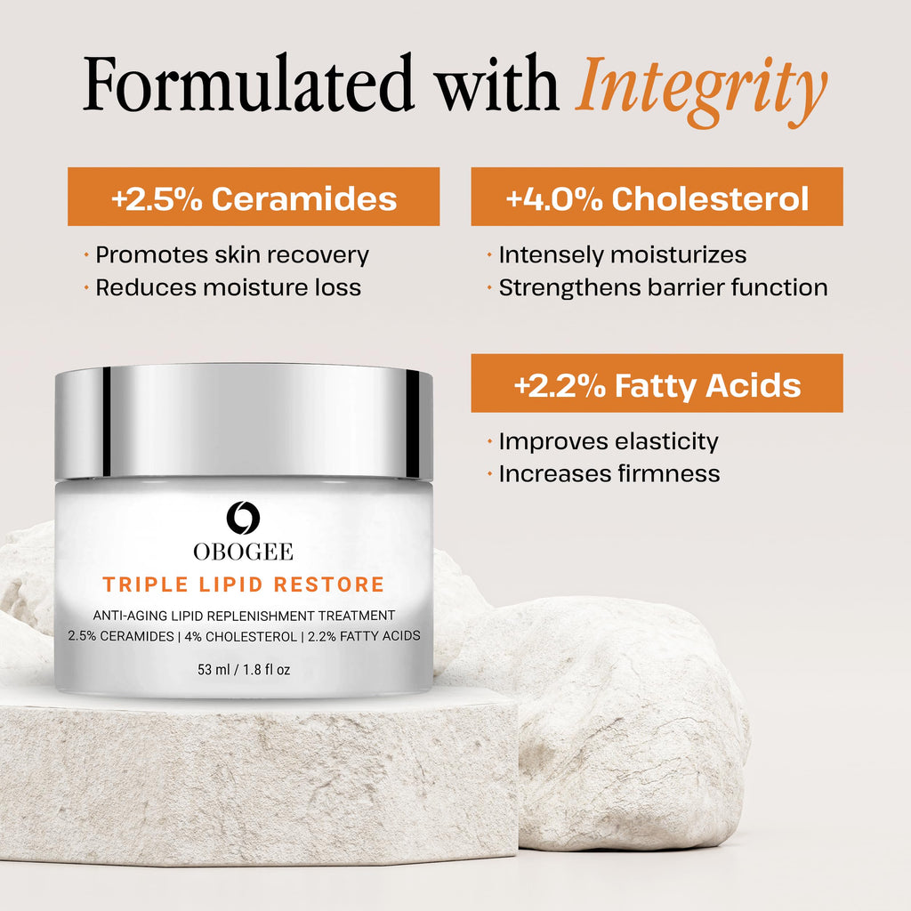 OBOGEE Triple Lipid-Peptide Cream | Firming, Hydration & Anti-Aging Face Moisturizer (53 ml)