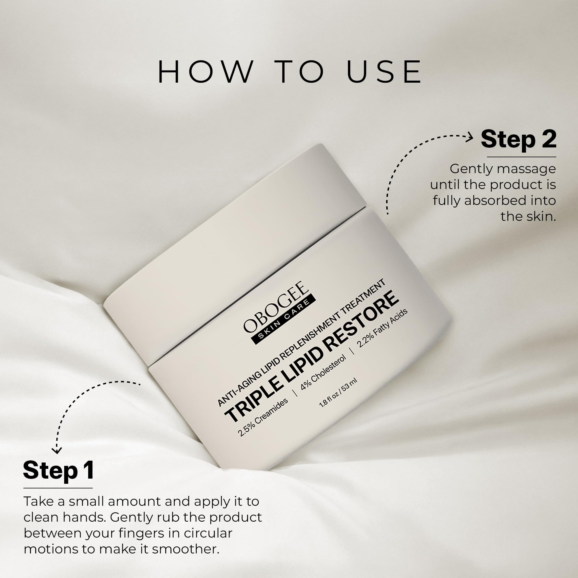 OBOGEE Triple Lipid Restore – Firming Anti-Aging Moisturizer with Ceramides, Peptides & Hyaluronic Acid (53 ml)