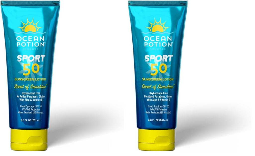 Ocean Potion Sport Sunscreen Lotion SPF50 – 6.8oz Pack of 2 | Water-Resistant