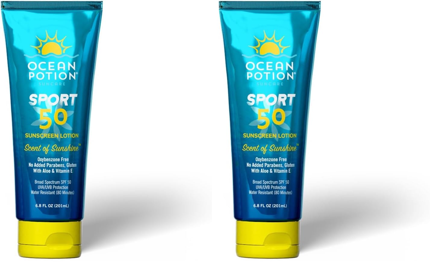 Ocean Potion Sport Sunscreen Lotion SPF50 – 6.8oz Pack of 2 | Water-Resistant