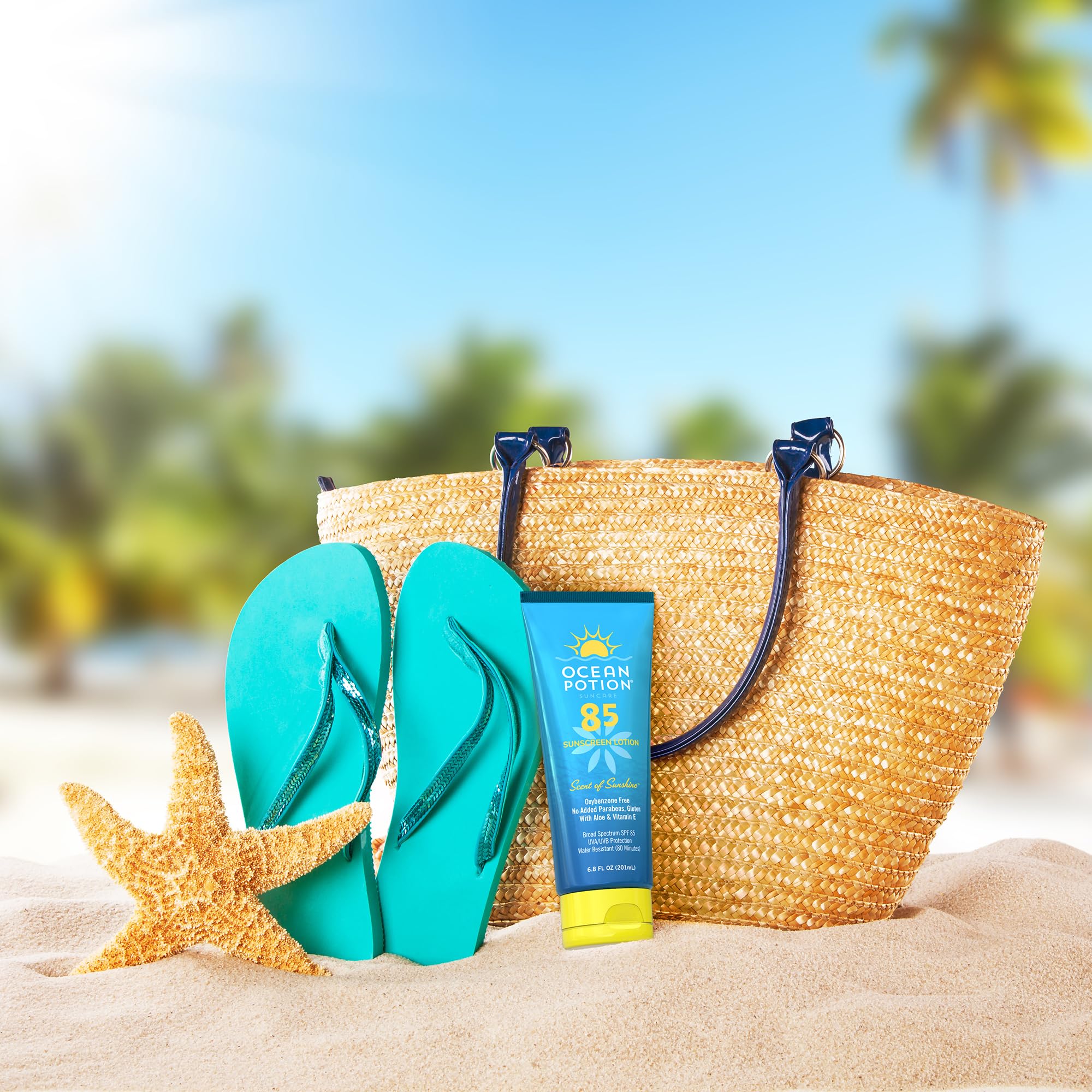 Ocean Potion Sunscreen Lotion SPF85 6.8oz – UVA/UVB Protection, 80-Min Water-Resistant