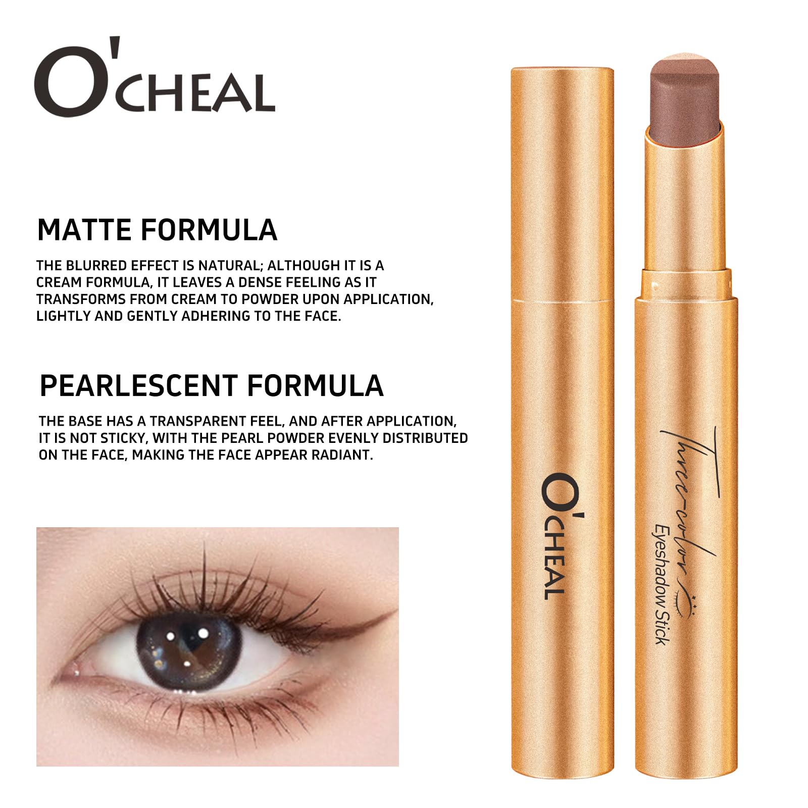 O'CHEAL 4PCS Gradient Eyeshadow Sticks – Waterproof, Long-Lasting, Crease-Proof