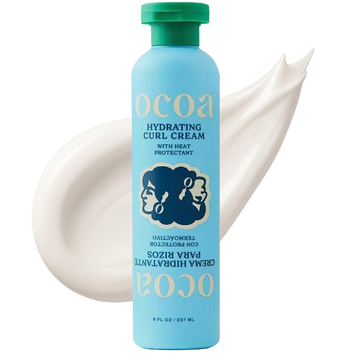 OCOA Beauty Hydrating Curl Cream with Hibiscus, Mango Butter & Marula Oil – Curl Defining Cream for Curly & Wavy Hair (8oz)