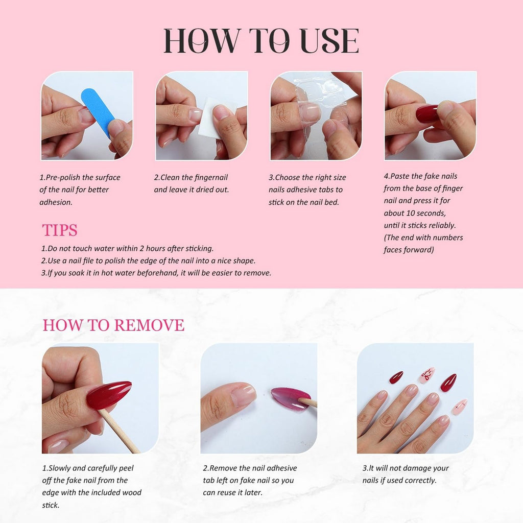 OCOUYVD Handmade Press-On Nails – French Tip Almond, 3D Flower & Starfish (Size M)