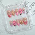 OCOUYVD Handmade Press-On Nails – French Tip Almond, 3D Flower & Starfish (Size M)