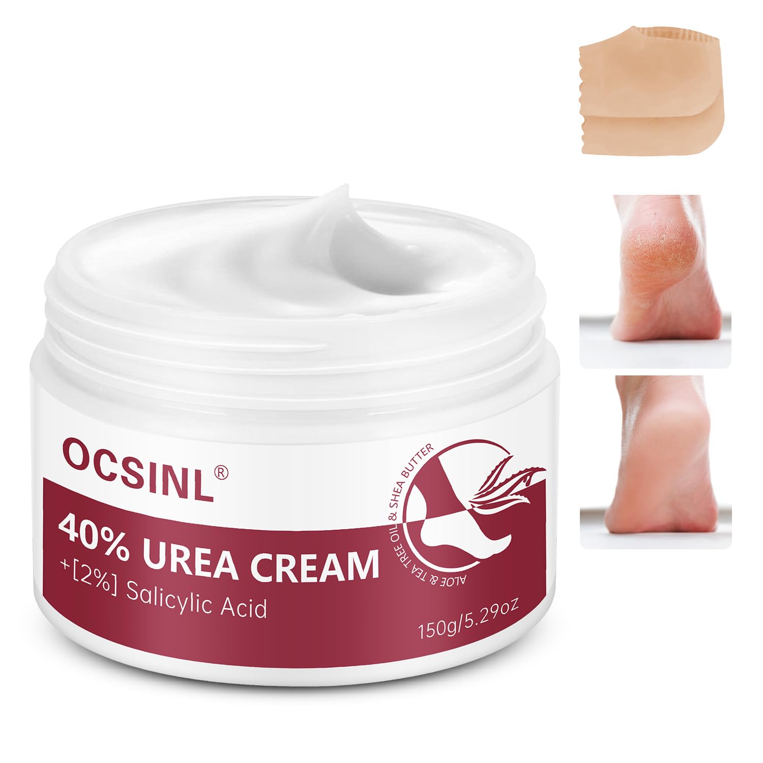 OCSINL Urea Cream 40% for Feet – Deep Repair, Moisture & Free Heel Covers (5.29 oz)