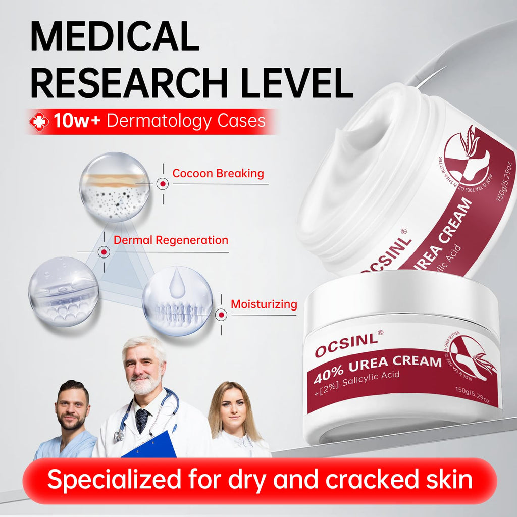 OCSINL Urea Cream 40% for Feet – Deep Repair, Moisture & Free Heel Covers (5.29 oz)