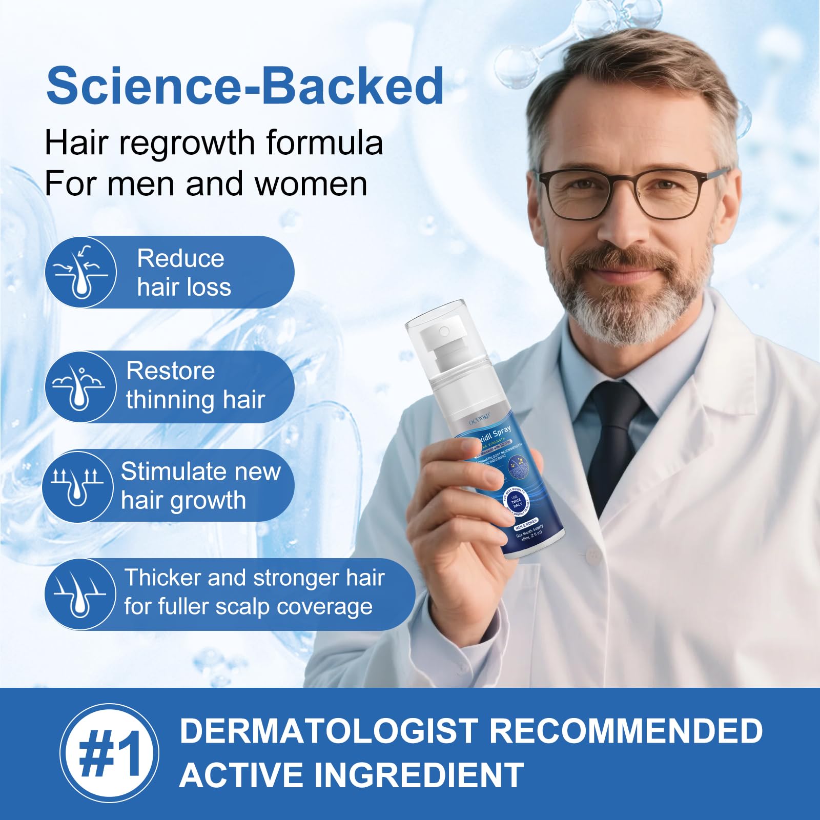 OCVWJKD 5% Minoxidil Spray for Hair Regrowth — Extra Strength 60ml x 7 Bottles