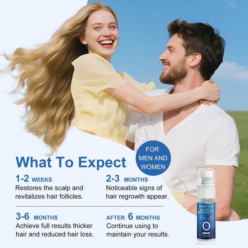 OCVWJKD 5% Minoxidil Spray for Hair Regrowth — Extra Strength 60ml x 7 Bottles