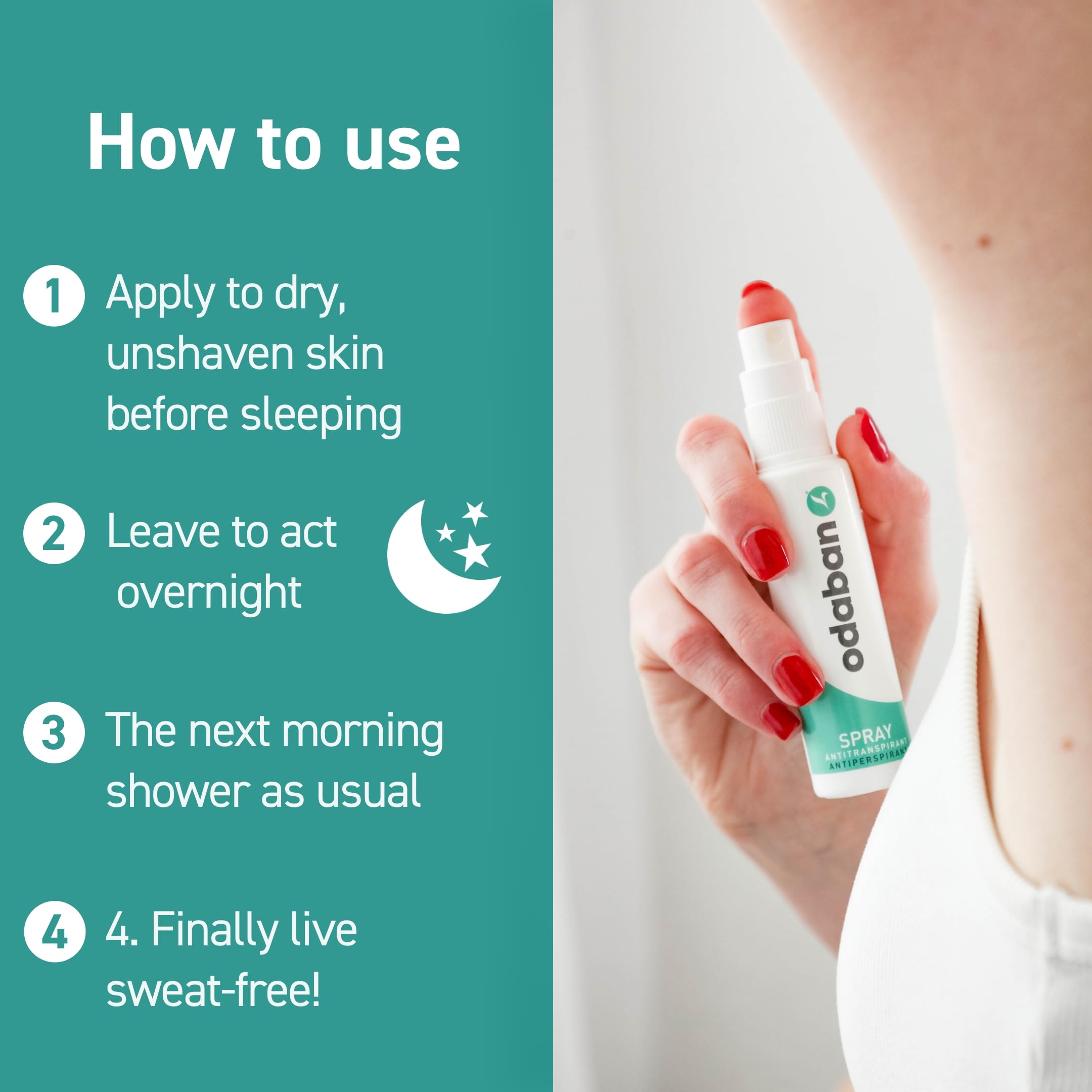 ODABAN Antiperspirant Deodorant – Clinical Strength, Fragrance-Free, Pack of 2 x 1oz