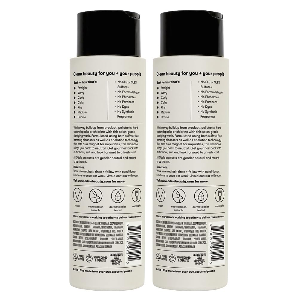 Odele Clarifying Sulfate-Free Shampoo (2-Pack) — Deep Weekly Clean for All Hair Types