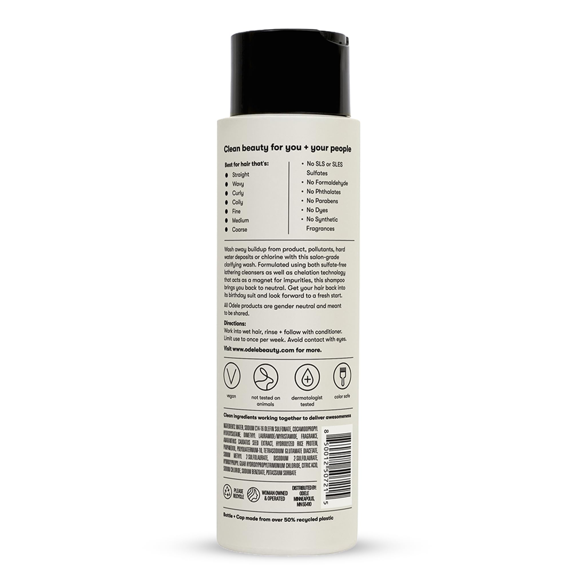 Odele Clarifying Sulfate-Free Shampoo | Deep Weekly Clean for All Hair Types | 13 oz