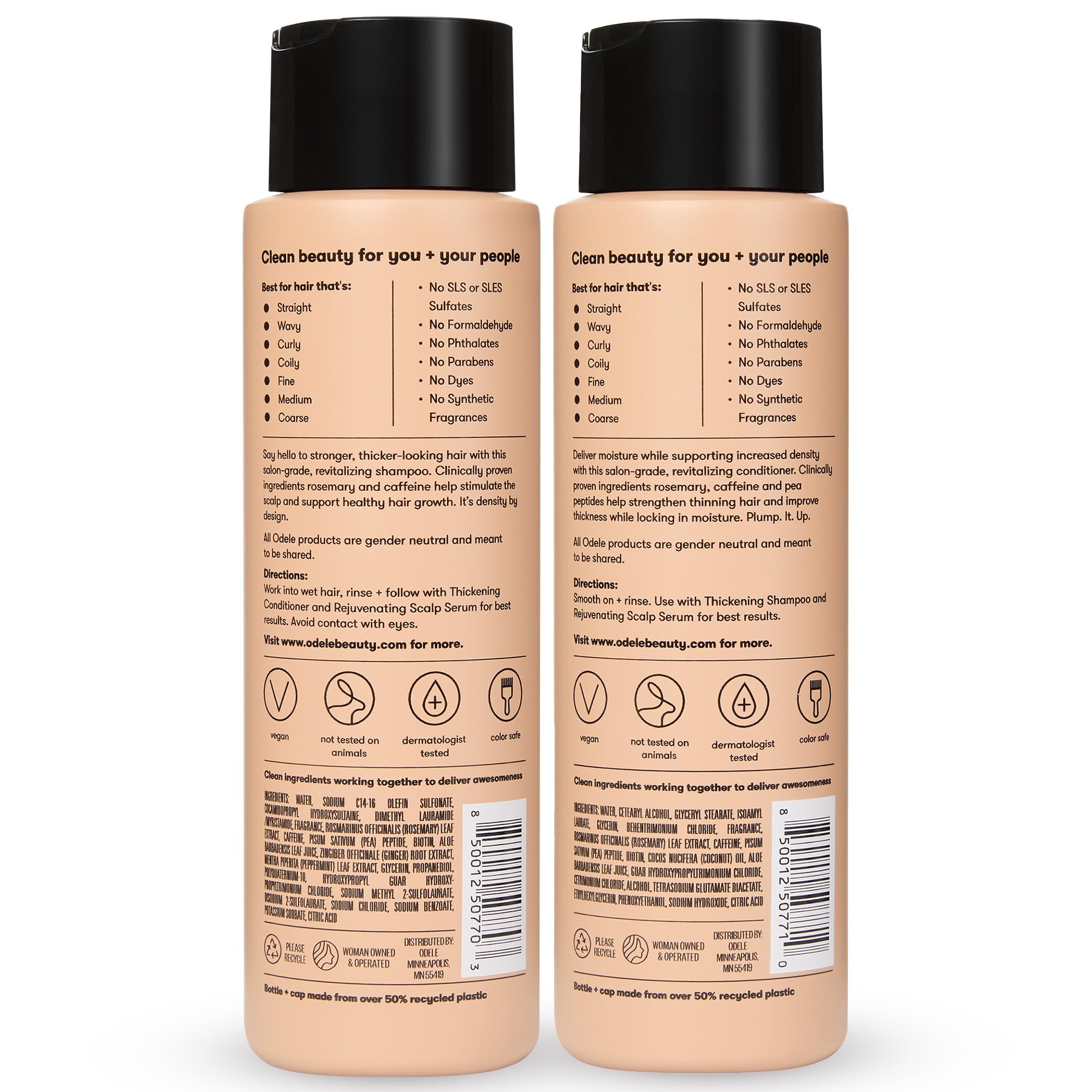 Odele Hair Thickening Shampoo & Conditioner Set – Densify & Strengthen (13 fl oz x 2)