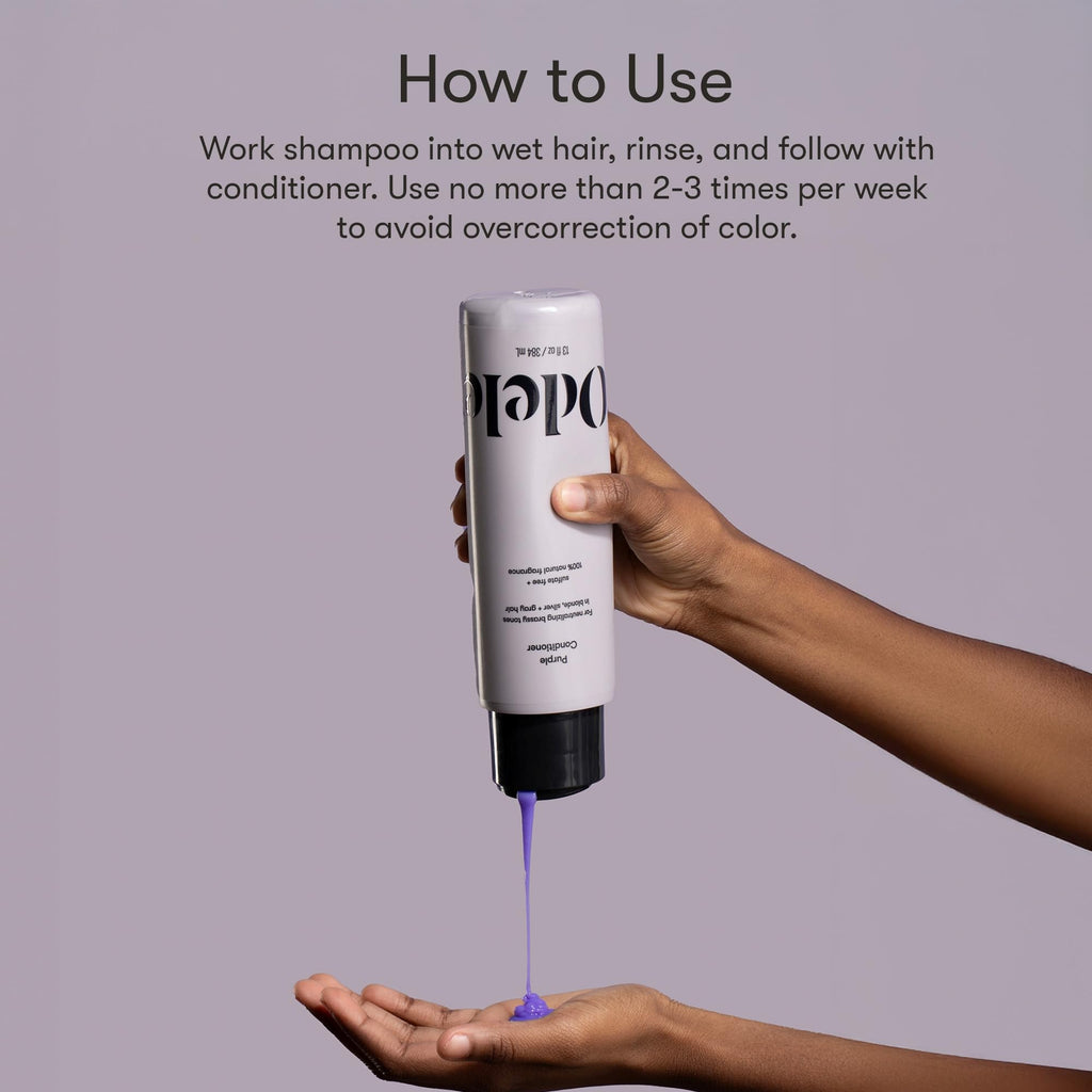 Odele Sulfate-Free Purple Shampoo & Conditioner Set – Neutralizes Brass for Blonde, Silver & Gray Hair (2 x 13 oz)
