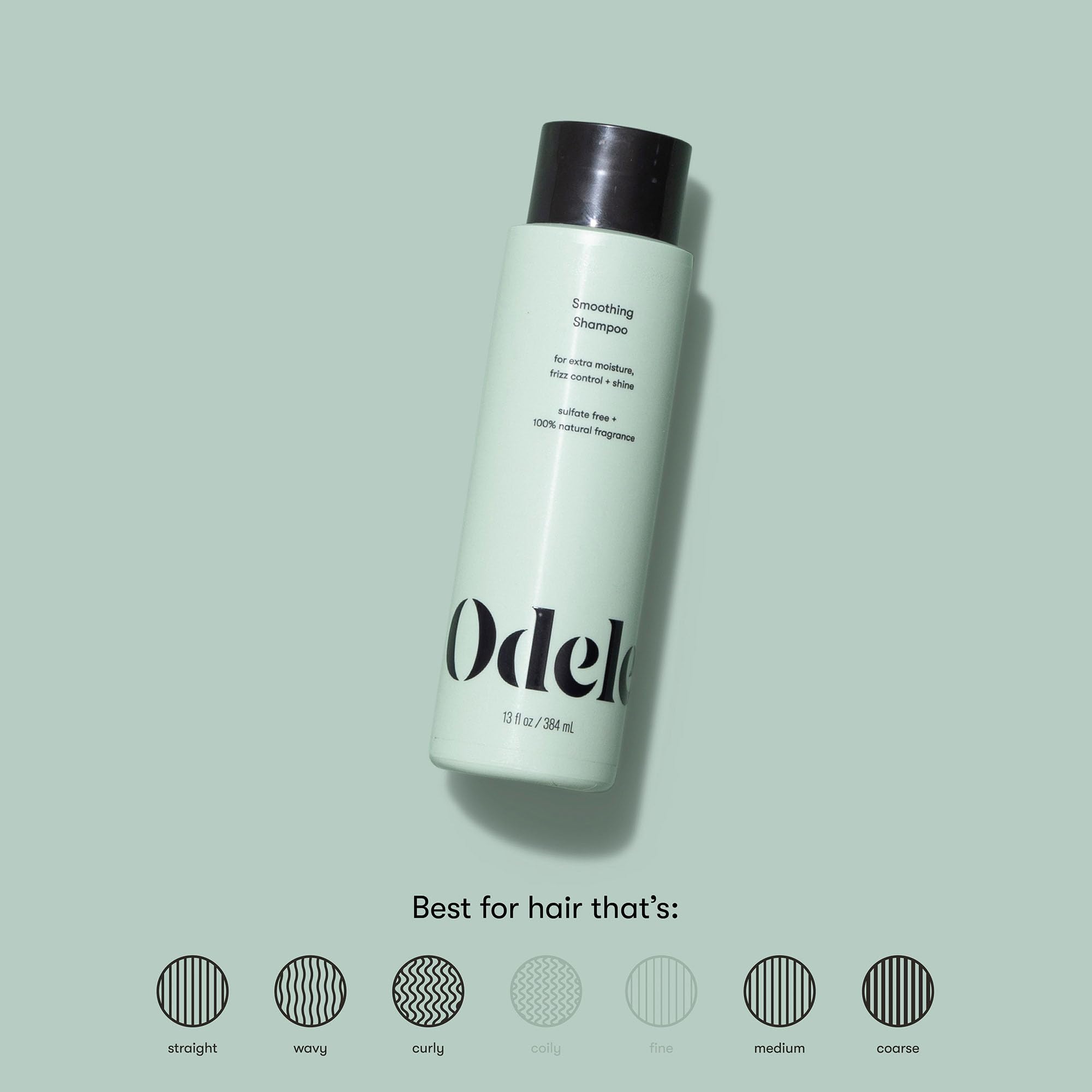 Odele Smoothing Sulfate-Free Shampoo – Extra Moisture, Frizz Control, Shine | 32 Fl Oz