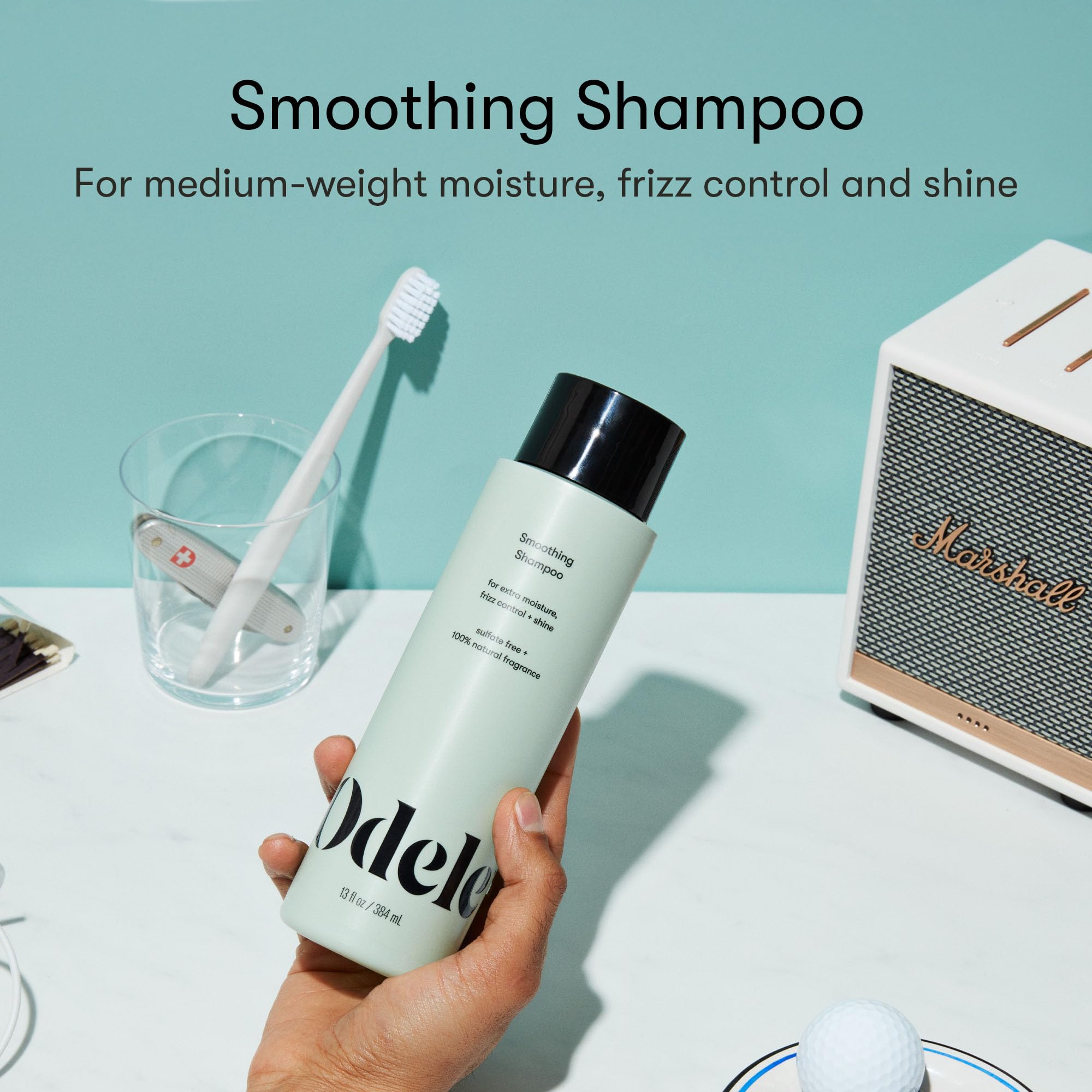 Odele Smoothing Sulfate-Free Shampoo – Extra Moisture, Frizz Control, Shine | 13 Fl Oz