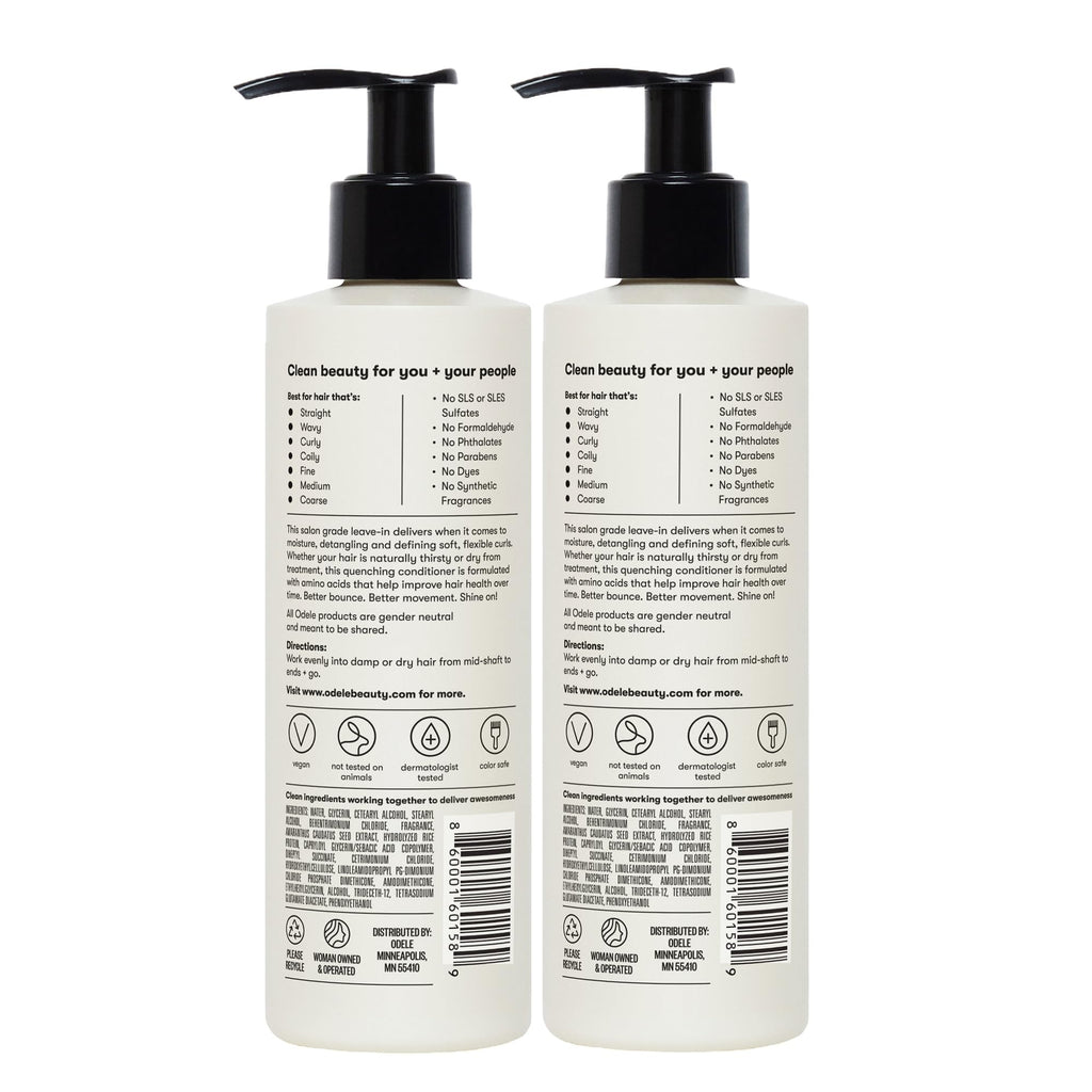 Odele Vegan Leave-In Conditioner – Deep Moisture, Detangling & Frizz Control (2-Pack, 8 fl oz)