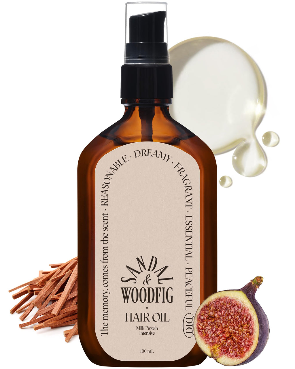 ODID Milk Protein Intensive Hair Oil – Anti-Frizz Serum with Argan Oil & Plant Oils | Cozy Wood & Fig
