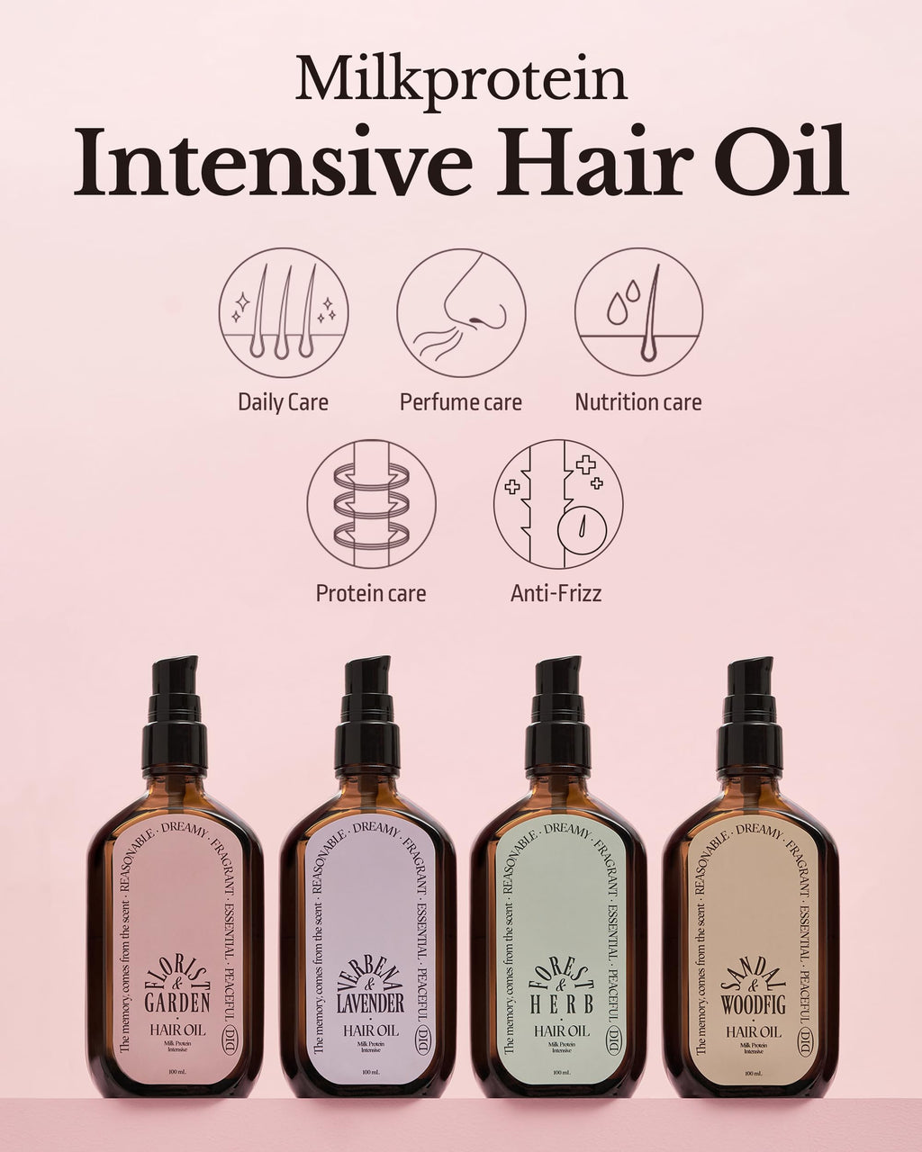 ODID Milk Protein Intensive Hair Oil | Korean Anti-Frizz Nourishing Serum with 10,000ppm Argan Oil, 3.38 fl oz