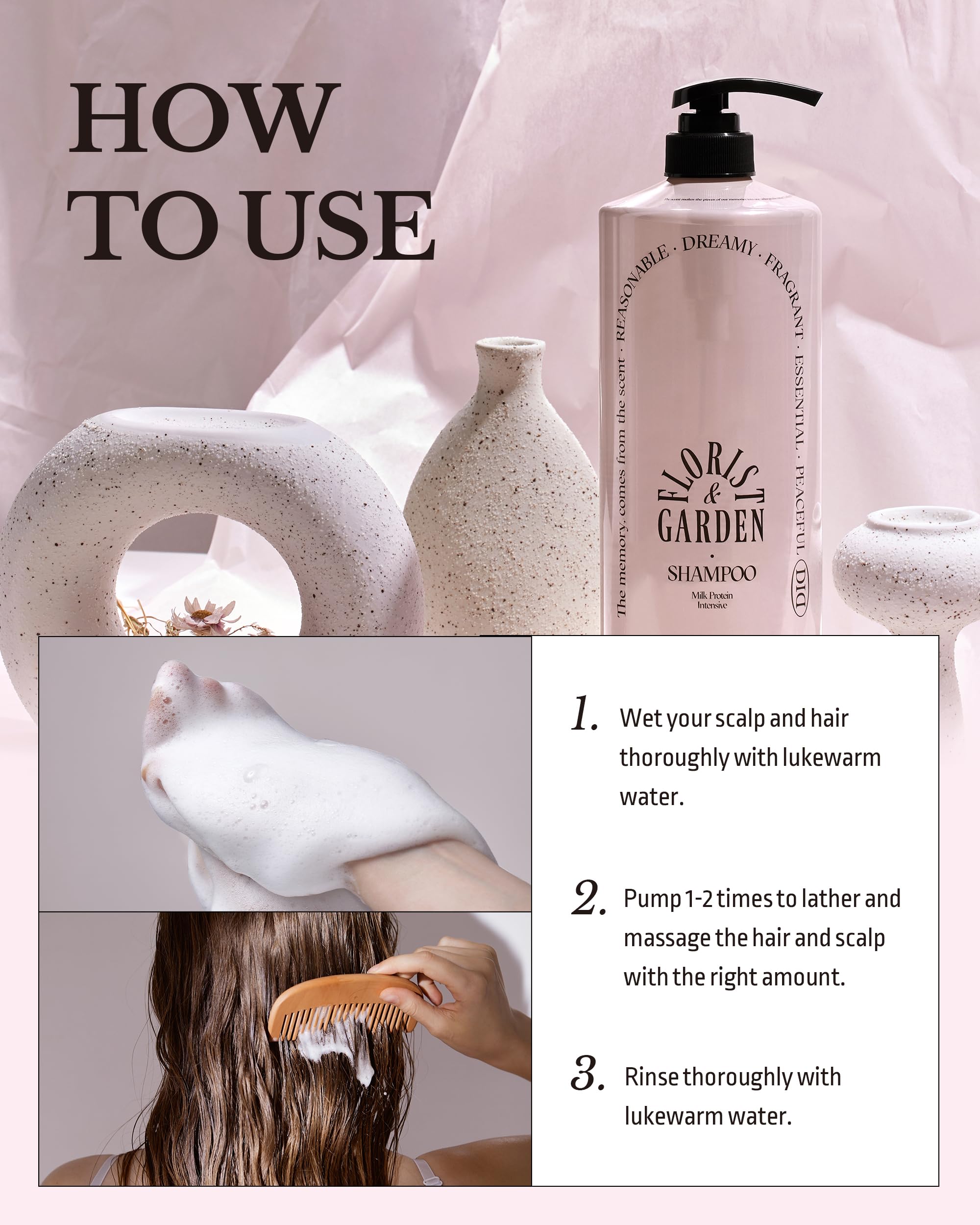 ODID Milk Protein Intensive Shampoo – Korean Volumizing Formula for Thinning Hair, pH5.5, Green Herb Scent, 16.9 fl oz