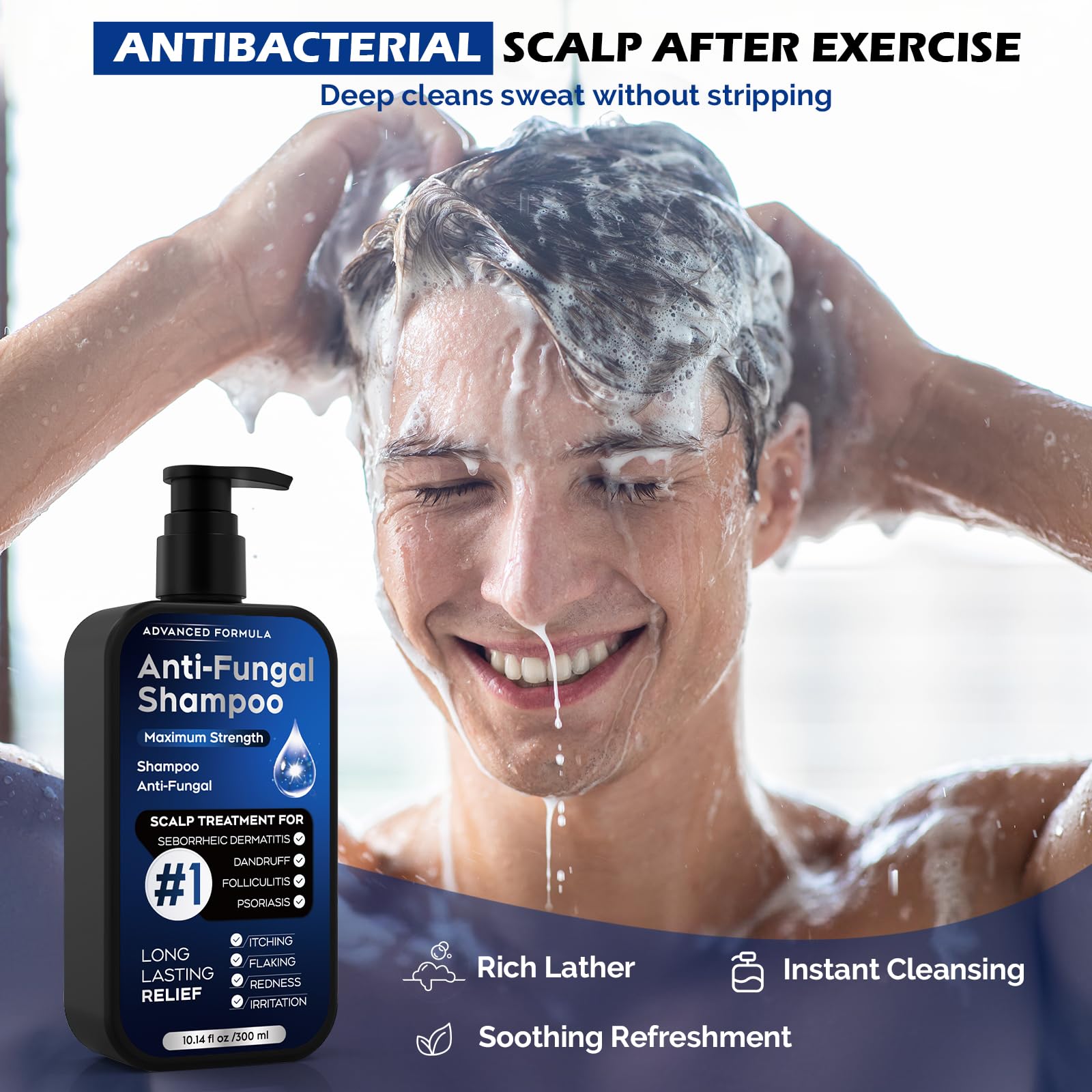 Oely Anti-Dandruff Shampoo for Folliculitis & Scalp Psoriasis | 10.1 fl oz