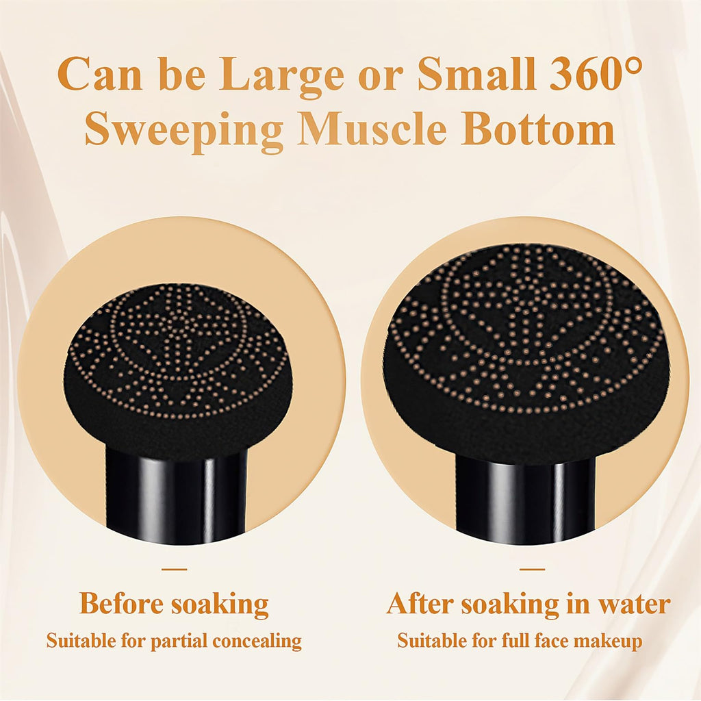 OETUIOW Mushroom Head Air Cushion CC Cream – Moisturizing BB Foundation for Mature Skin (Buff Beige)