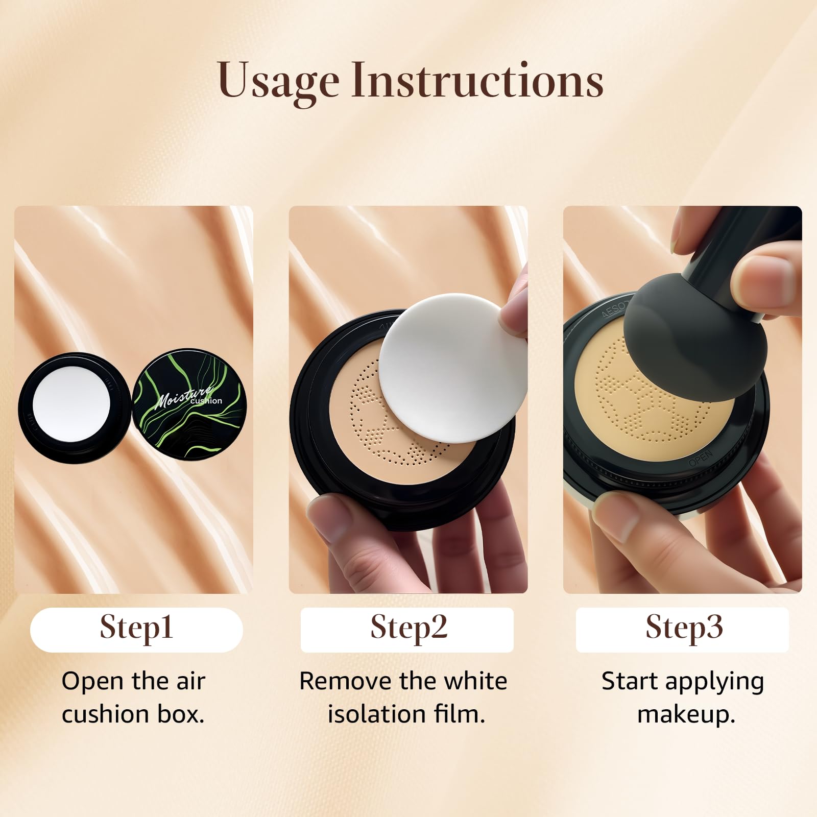 OETUIOW Mushroom Head Air Cushion CC Cream Gift Set – Upgraded Formula with 2 Refills, Waterproof