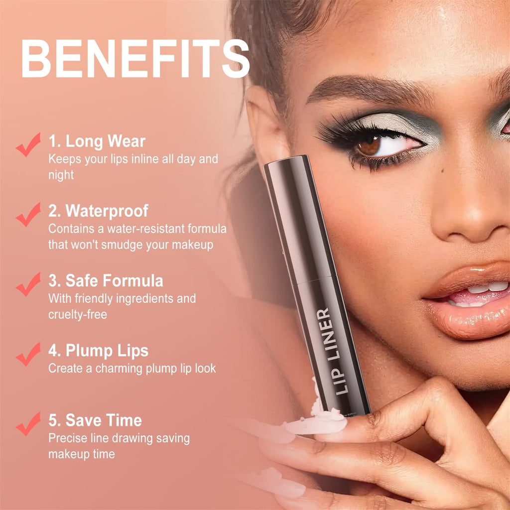 OETUIOW Lip Stain Peel Off Lip Liner – Long-Lasting, Waterproof, Transfer-Proof, Rose