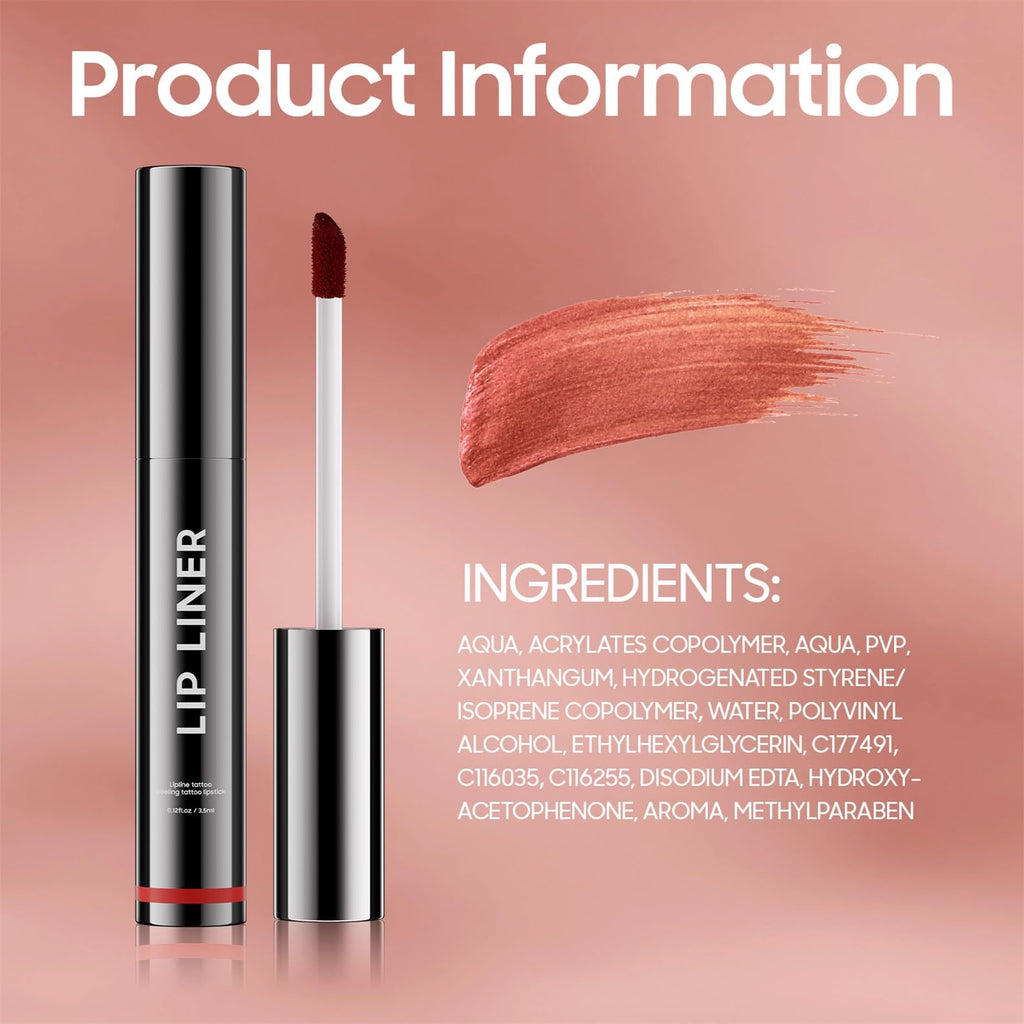 OETUIOW Lip Stain Peel Off Lip Liner – Long-Lasting, Waterproof, Transfer-Proof, Rose