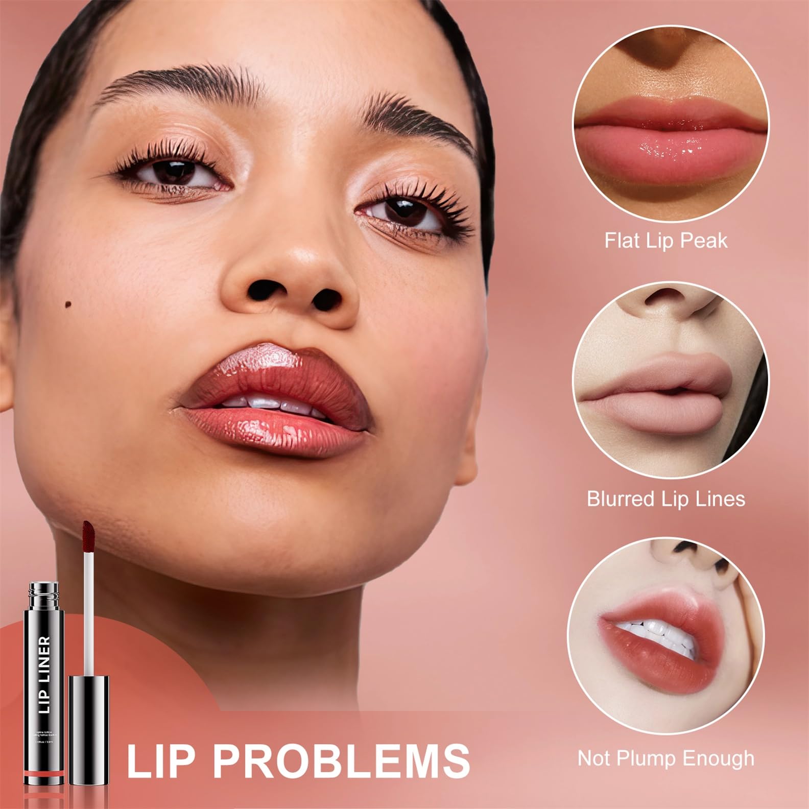 OETUIOW Lip Stain Peel Off Lip Liner – Long-Lasting, Waterproof, Transfer-Proof, Rose