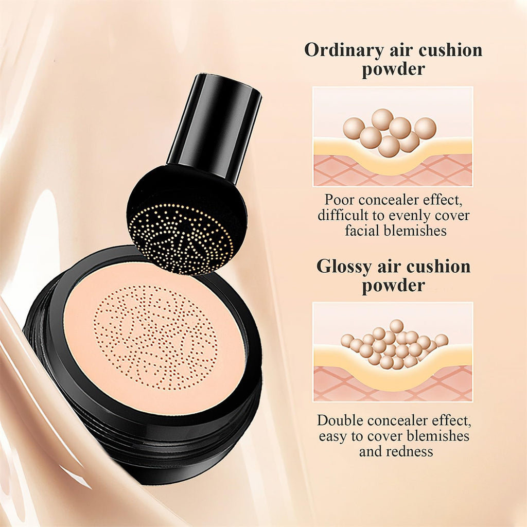 OETUIOW Mushroom Head Air Cushion CC Cream – Moisturizing BB Foundation for Mature Skin (Buff Beige)