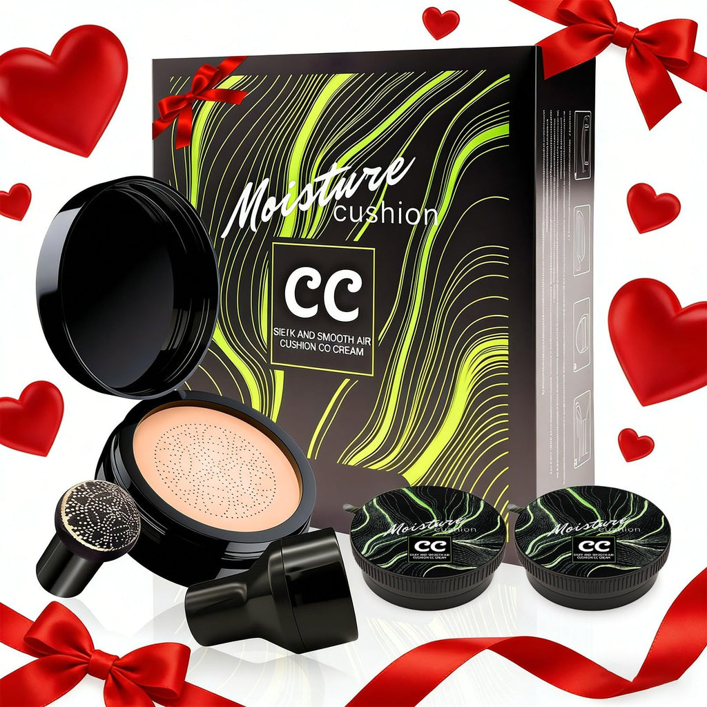 OETUIOW Mushroom Head Air Cushion CC Cream Gift Set — Upgraded Hydrating Formula, 2 Refills, Medium (20g×3)