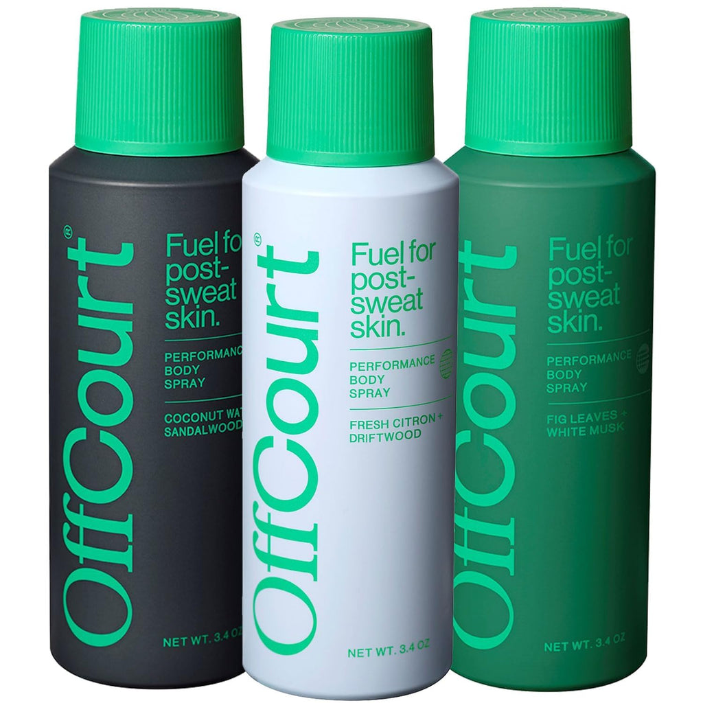 OffCourt Aluminum-Free Natural Deodorant Body Spray – All-Body Freshness for Men & Women (Pack of 3, 3.4 oz each)