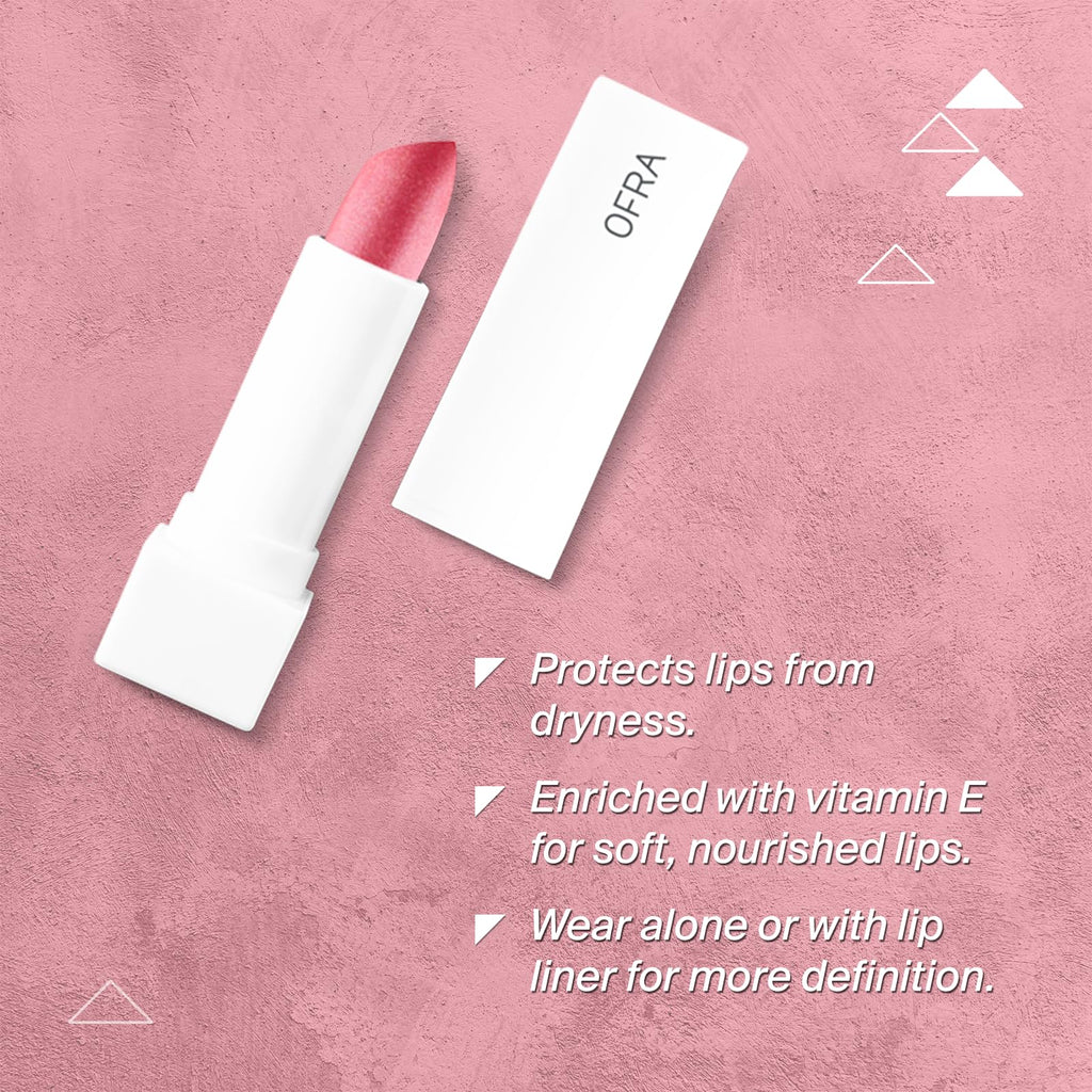 Ofra Pink Shimmer Lipstick – Long-Lasting, Pigmented & Moisturizing Color (4.5g)
