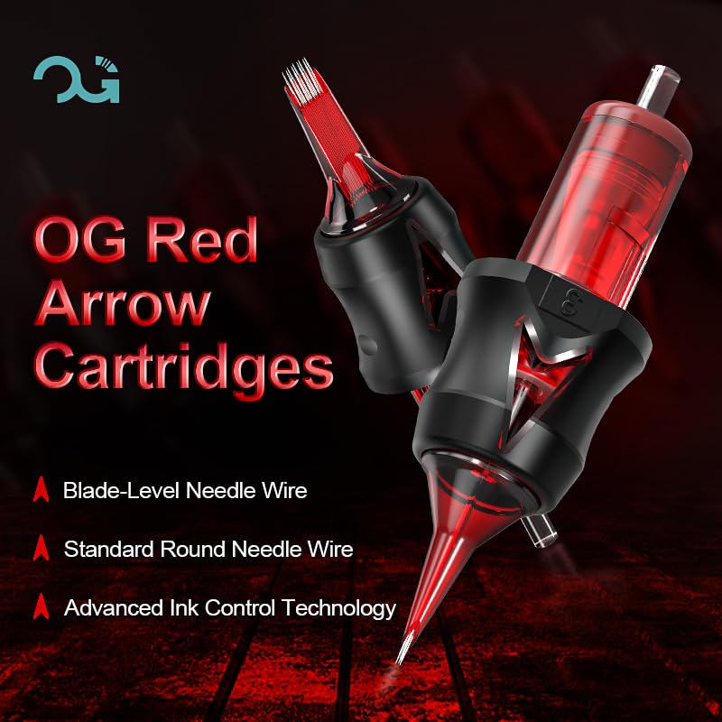 OG PRODUCE Tattoo Cartridge Needles 20Pcs – Round Liner, Round Shader, Magum, Mix Bugpin for Rotary Tattoo Machines