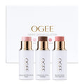 Ogee Face Stick Radiant Trio – Organic Contour Sticks for Subtle Glow (Bronzer, Blush, Highlighter)