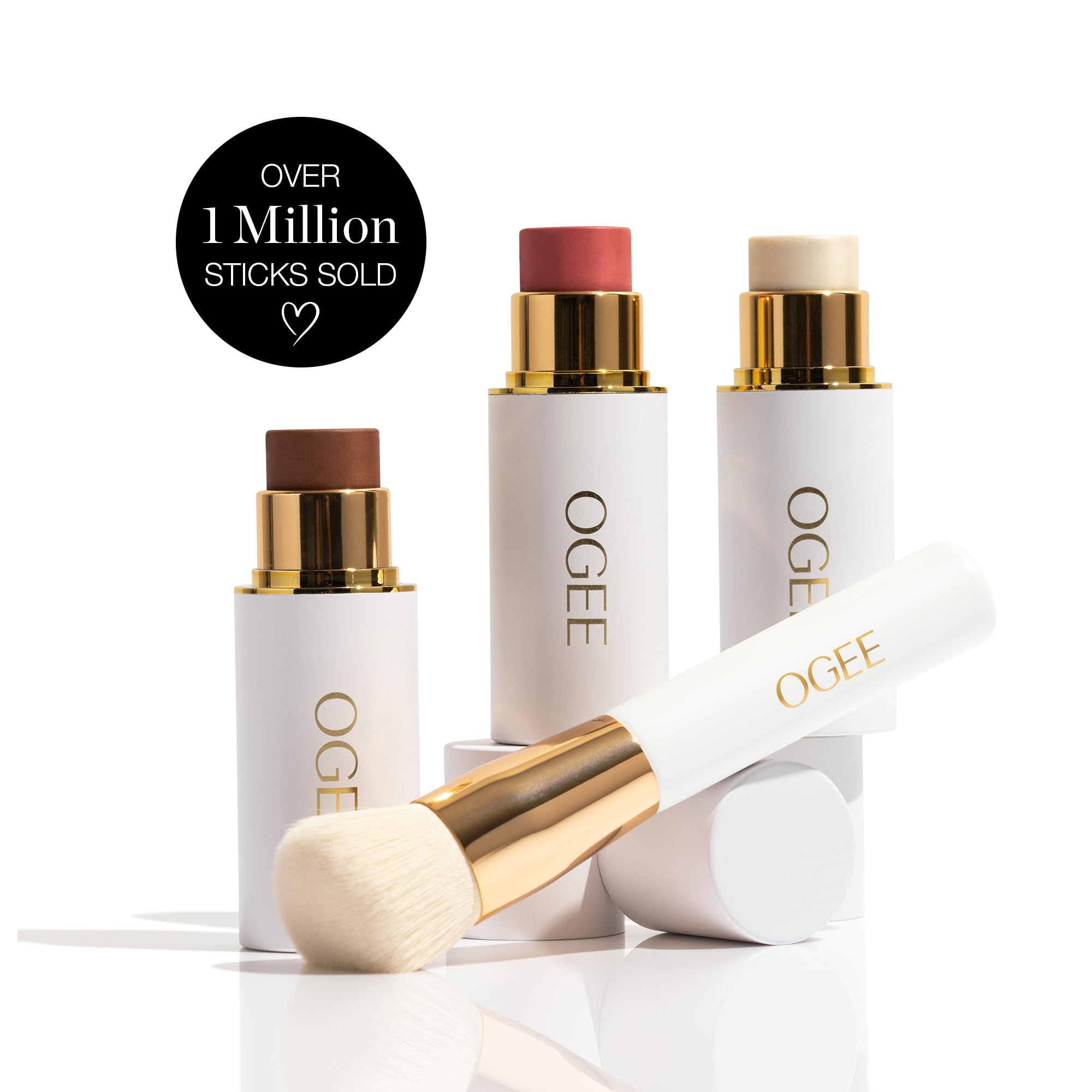Ogee Face Stick Trio - Certified Organic Contour, Bronzer, Blush & Highlighter