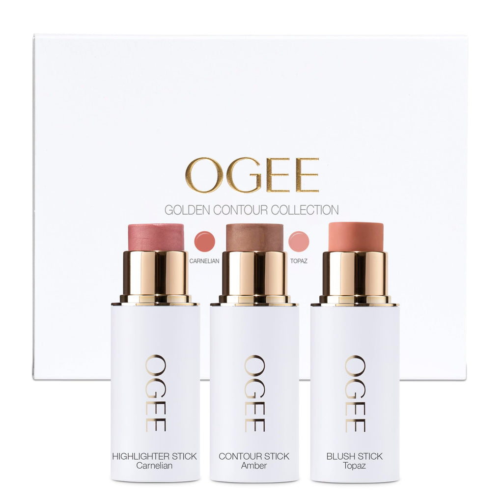 Ogee Face Stick Trio - Certified Organic Contour, Bronzer, Blush & Highlighter