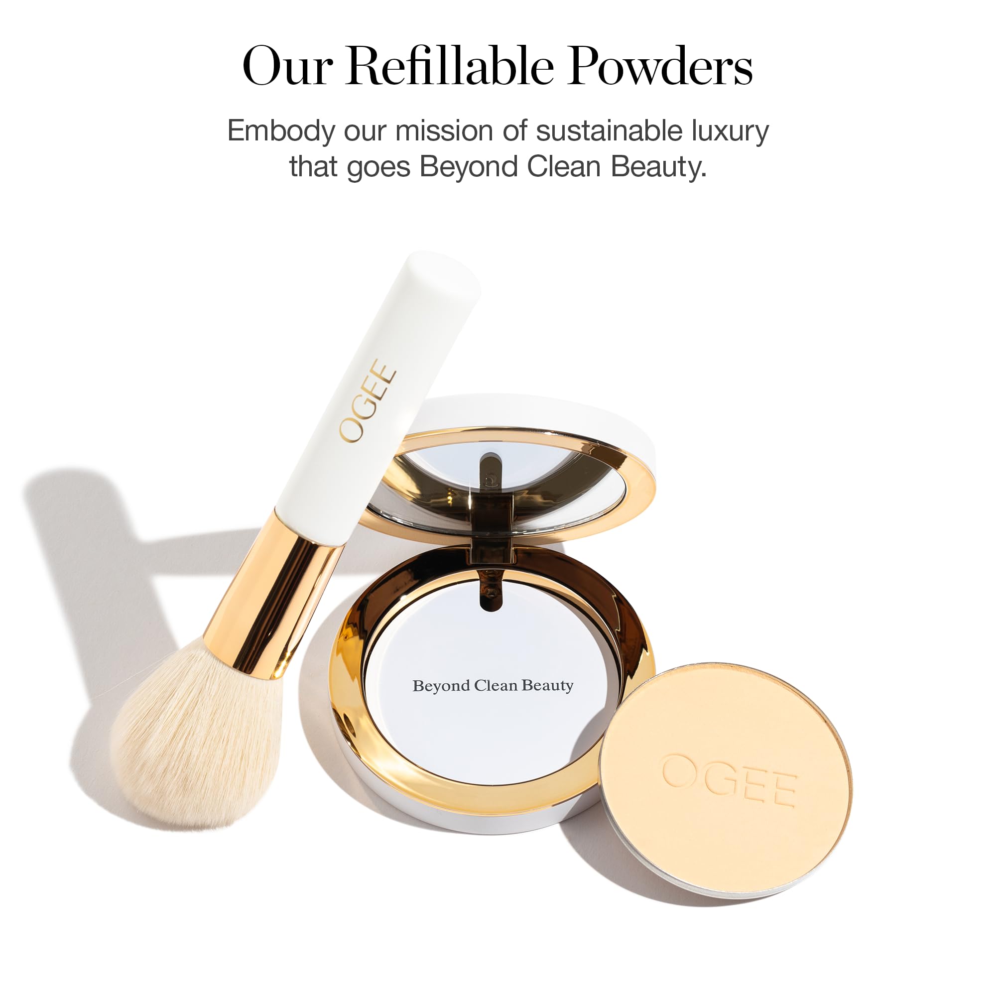 Ogee Sculpted Setting Powder Sand – Full Set (Case & Refill) | 70% Organic