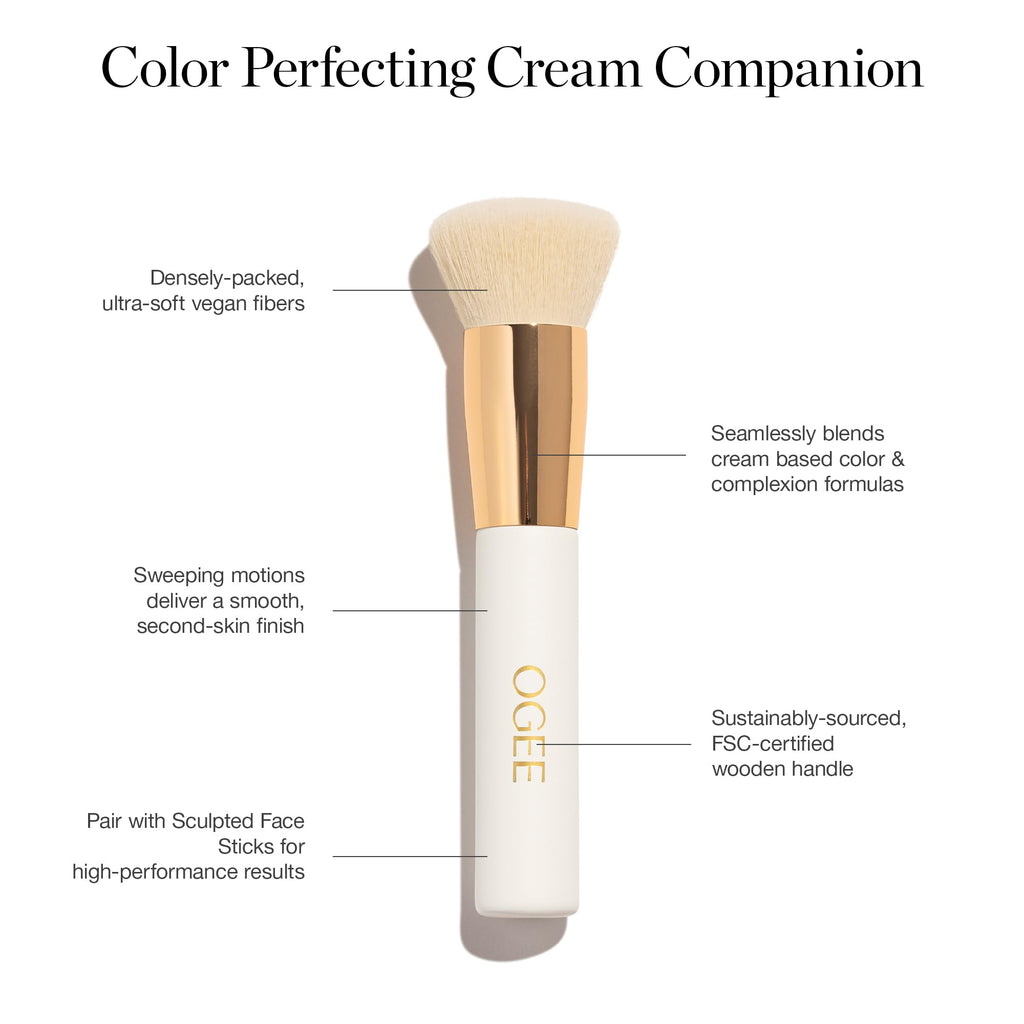 Ogee Makeup Brush Bundle: Blender, Base, Powder, Precision & Cleanser