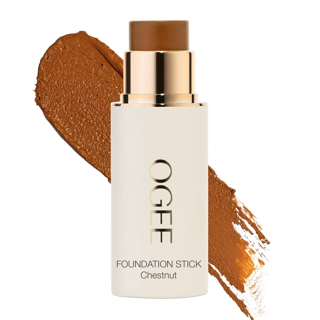 Ogee Sculpted Complexion Foundation Stick Chestnut 13.75W – Deep Auburn with Rich-Golden Undertones | Full Coverage, 70% Organic